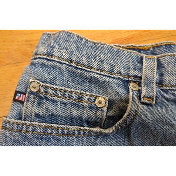 Vintage Polo Jeans Co Ralph Lauren Saturday Short Womens Denim Shorts Sz 10 Flag - Picture 2 of 7